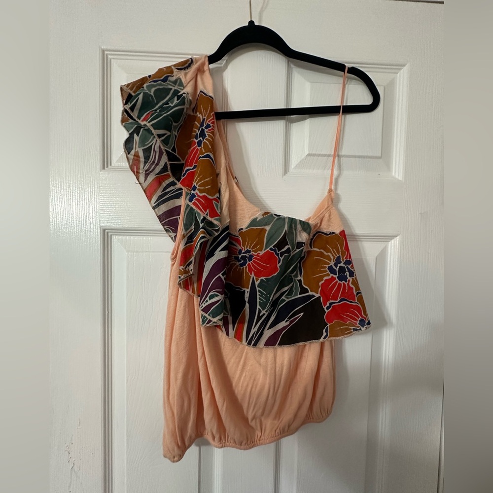 Free People Annka One Shoulder Floral Top